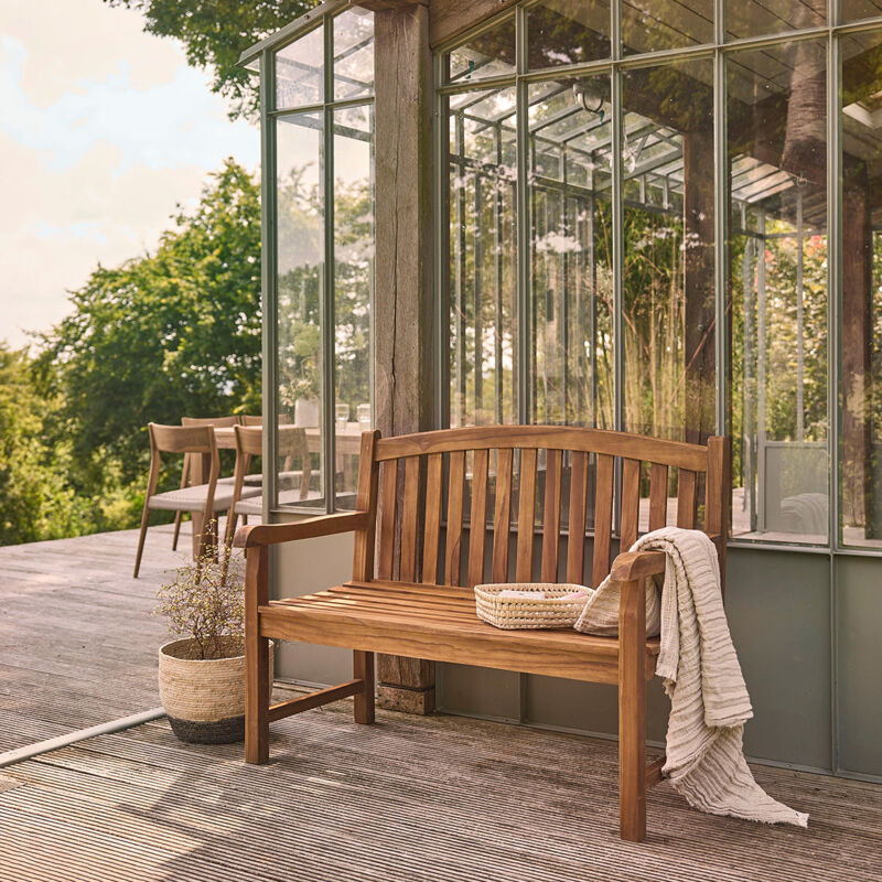 Banc de jardin en teck huilé 120 cm - Marron