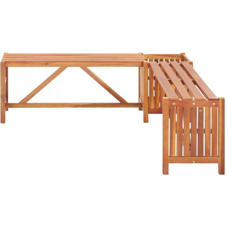 Hommoo - inlife Banc de jardin et jardinière 117x117x40 cm Bois solide d'acacia
