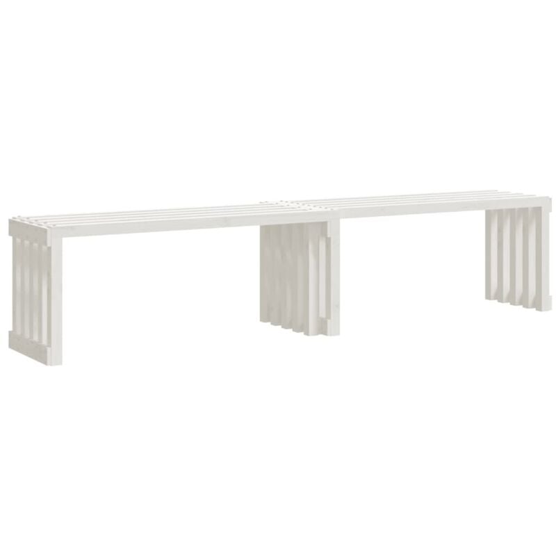 Banc de jardin extensible blanc 212,5x40,5x45cm bois massif pin Vidaxl