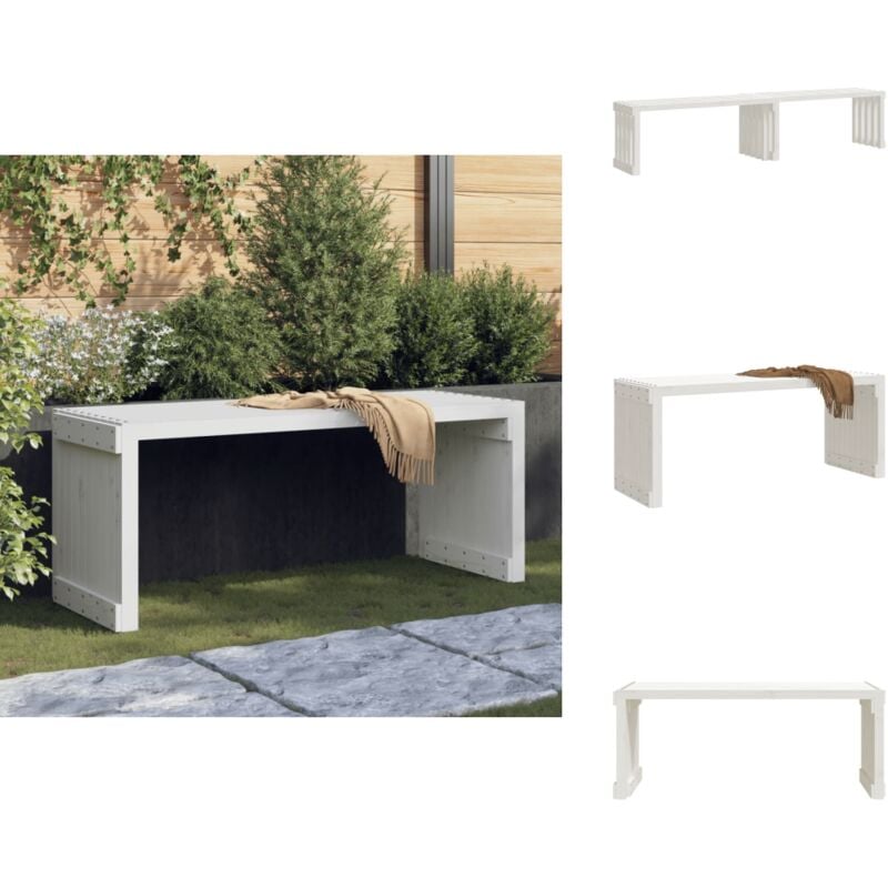 Vidaxl - Banc de jardin extensible blanc 212,5x40,5x45cm bois massif pin - Banc De Jardin - Banc Extérieur - Mobilier De Jardin - Chaise Longue