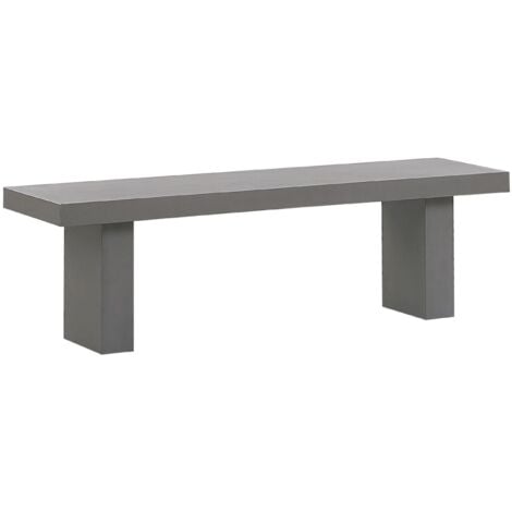 Banc de Jardin Gris en Fibre-ciment Effet Béton Idéal pour 3 Personnes Durable et Tendance pour Terrasse ou Balcon Industriel et Minimaliste Beliani