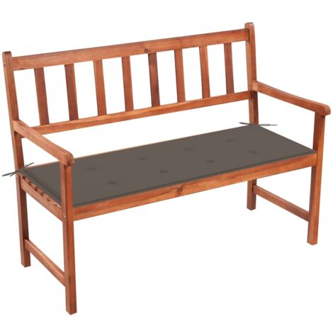 Banc de jardin Luxueux  Fauteuil de jardin avec coussin 120 cm Bois d'acacia massif Chic-860382