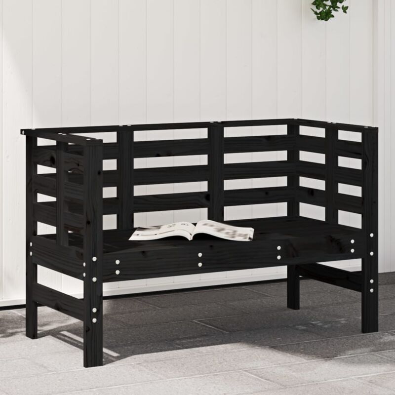 Vidaxl - Banc de jardin noir 111,5x53x71 cm bois massif de pin