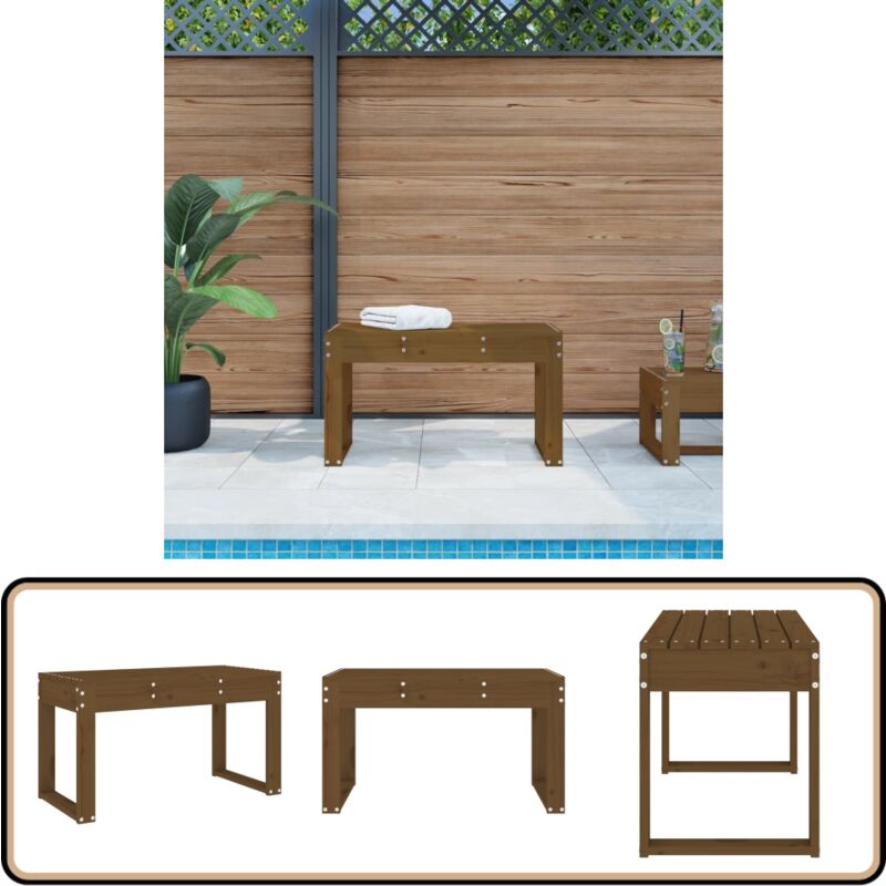 Banc de jardin marron miel 80x38x45 cm bois de pin massif - Banc De Jardin - Banc Extérieur - Mobilier De Jardin - Chaise Longue - Salon De Jardin