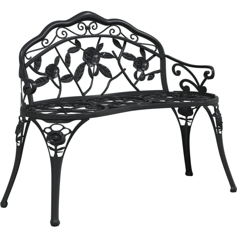 Banc de jardin 100 cm Aluminium coulé Noir - Vidaxl