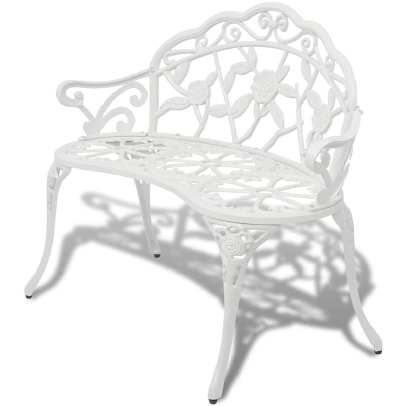 Banc de jardin 100 cm Aluminium coulé Blanc Vidaxl