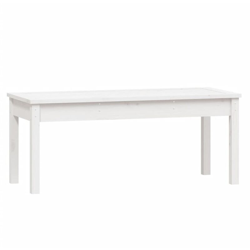 Banc de jardin meuble de patio d'extérieur terrasse blanc 109 x 44 x 45 cm bois massif de pin