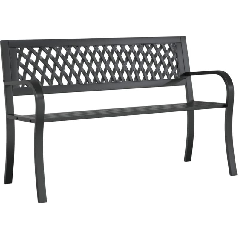 Vidaxl - Banc de jardin Noir 120 cm Acier