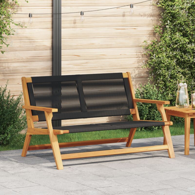 Vidaxl - Banc de jardin Noir 76x122x73 cm Bois massif d'Acacia