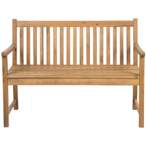 Banc de Jardin ou Terrasse 120 cm en Bois d'Acacia de Couleur Naturelle Durable et Facile à Entretenir Design Traditionnel Beliani - Bois clair