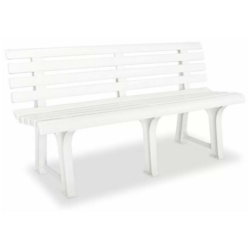 Banc de jardin plastique blanc Bouka Banc de jardin plastique blanc Bouka