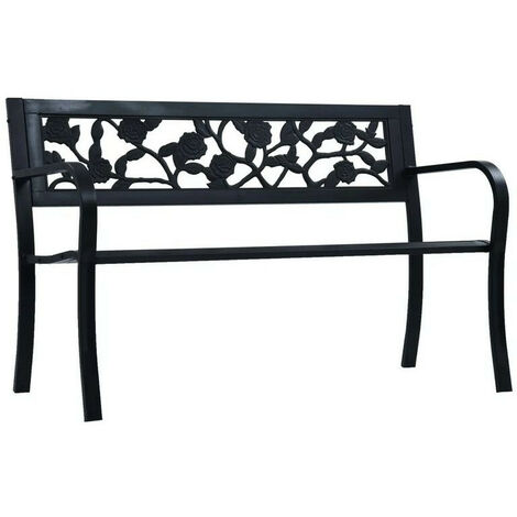 Banc de jardin plastique et métal noir Delta 120 cm