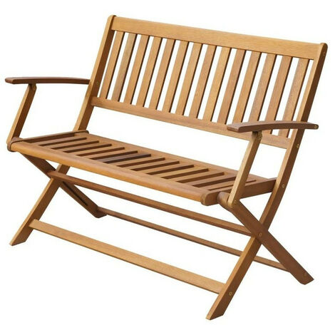 Banc de jardin pliable acacia massif clair Shika 120cm