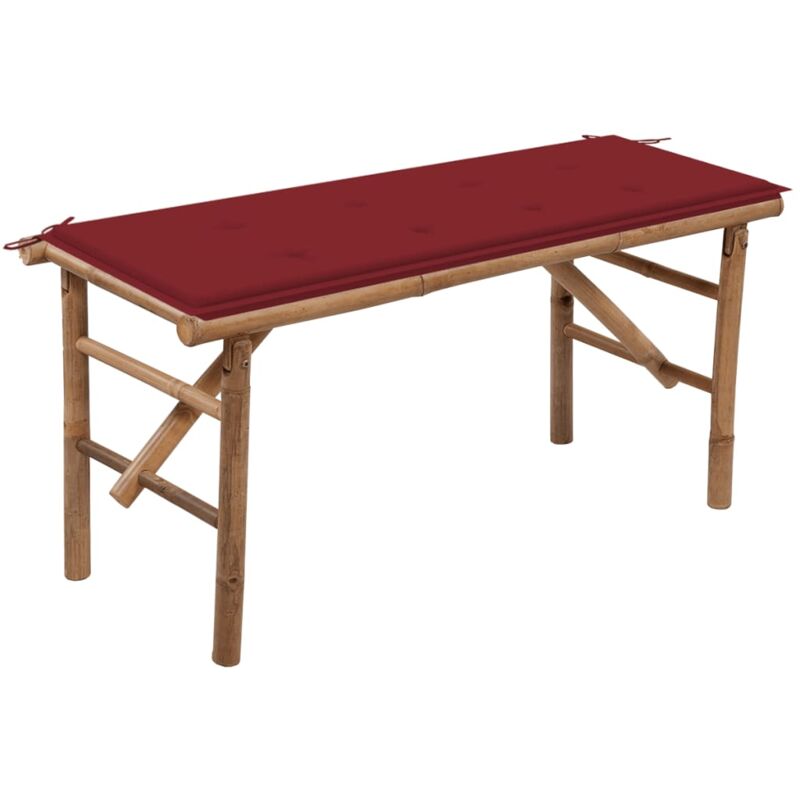 Vidaxl - Banc de jardin pliable avec coussin 118 cm Bambou