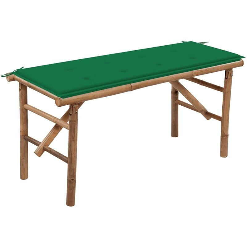 Vidaxl - Banc de jardin pliable avec coussin 118 cm Bambou