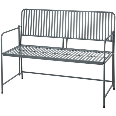 Banc de jardin pliable en métal anthracite - Bistro