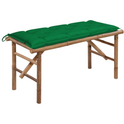 Banc de jardin pliable,Banquette d'extérieur avec coussin 118 cm Bambou -FV54253
