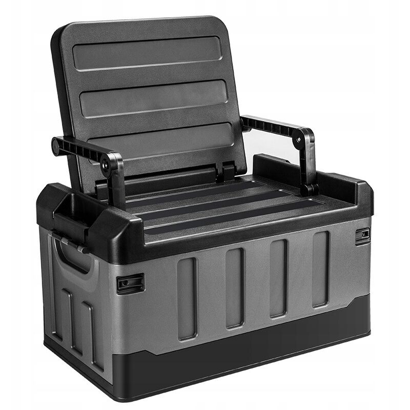 Banc De Jardin Pliant Coffre De Rangement Chaise De Camping 60l Handy Camping Noir