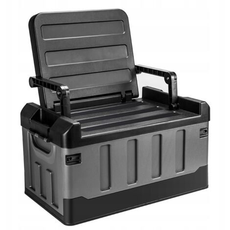 BANC DE JARDIN PLIANT COFFRE DE RANGEMENT CHAISE DE CAMPING 60L HANDY CAMPING NOIR
