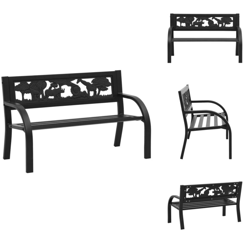 Banc de jardin pour enfants 86 cm acier - Banc Enfant - Mobilier De Jardin - Banc Extérieur - Siège Enfant - Décoration Jardin
