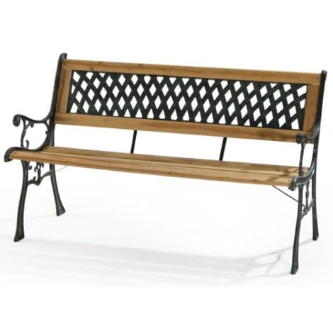 ABITARE Banc de jardin trois places 122x32x76 cm en bois - Sondalo
