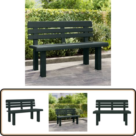 Banc de jardin vert 110x52x71 cm polypropylène - Banc De Jardin - Mobilier De Jardin - Banc Extérieur - Chaise Longue - Terrasse