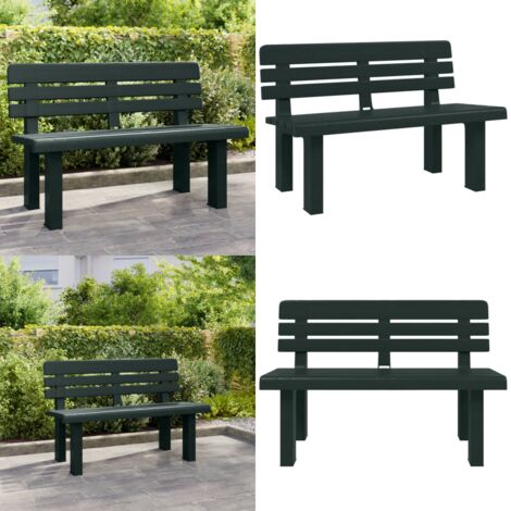 Banc de jardin vert 110x52x71 cm polypropylène - Banc De Jardin - Mobilier De Jardin - Banc Extérieur - Chaise Longue - Terrasse - Home & Living