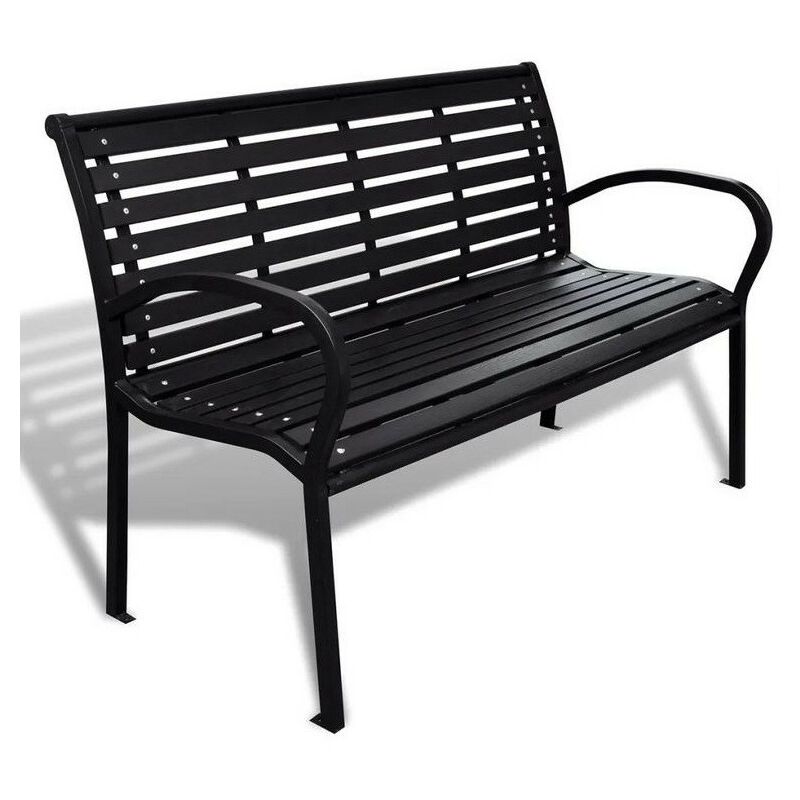 Banc de jardin WPC et métal noir Etrino Banc de jardin WPC et métal noir Etrino