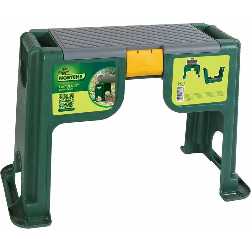Banc de jardinage réversible 'Garden-Sit' avec coussin + coffre de rangement - Nortene