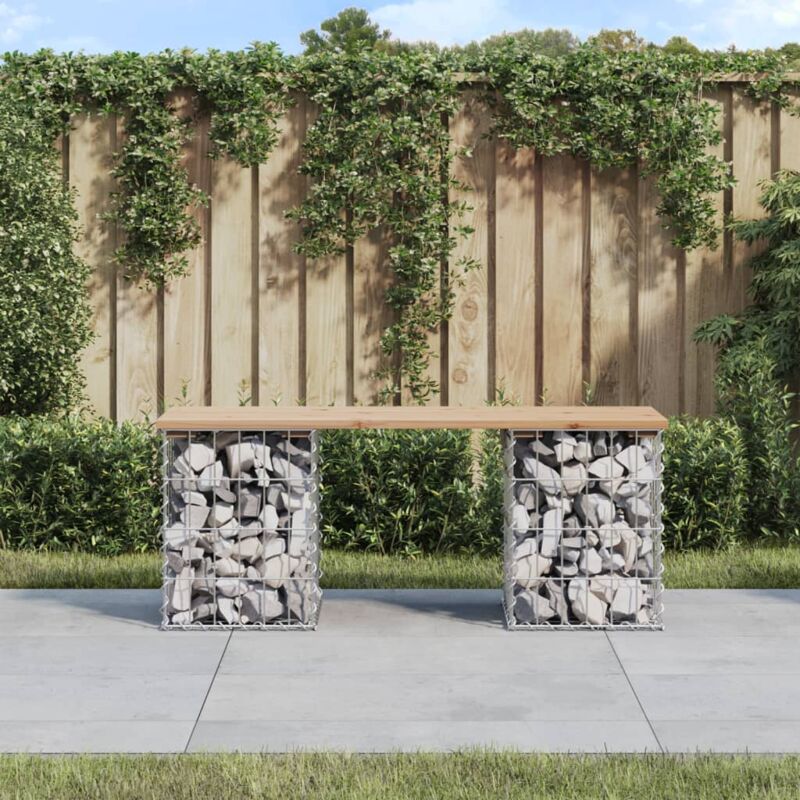 Banc de jardin,Banquette de jardin design de gabion 103x31x42 cm bois massif de pin CFW32624