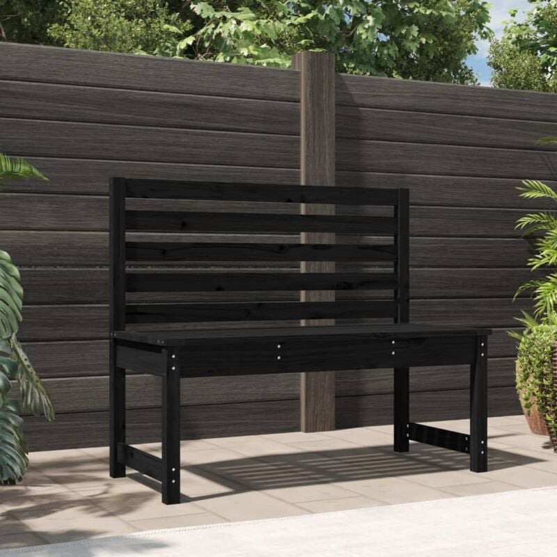 Banc de jardin,Banquette de jardin noir 109 cm bois massif de pin CFW53639