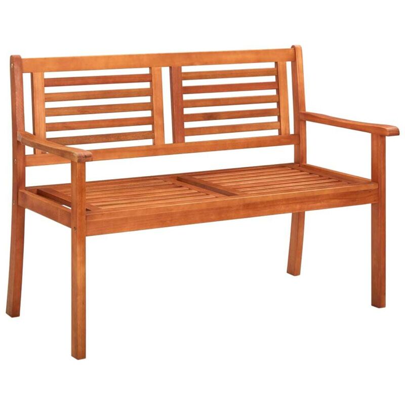 Banc de jardin，Banquette de jardin，Chaise 2 places avec coussin 120 cm Bois d'eucalyptus CFW30103