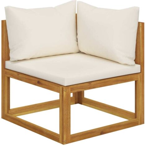Banc de jardin，Banquette de jardin，Chaise à 2 places avec coussins blanc crème CFW35031
