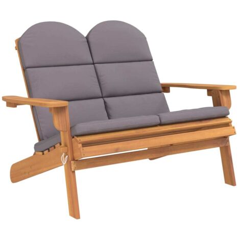 Banc de jardin，Banquette de jardin，Chaise Adirondack et coussins 126 cm bois massif acacia CFW17437