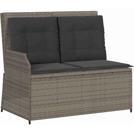 Banc de jardin，Banquette de jardin，Chaise avec coussin Gris Poly rotin CFW22562