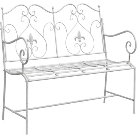 Banc de jardin，Banquette de jardin，Chaise Blanc 104 x 54 x 93cm Acier CFW87249