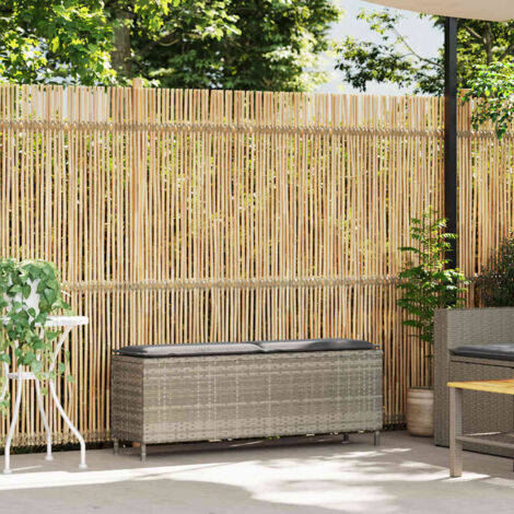 Banc de jardin，Banquette de jardin，Chaise coussin gris clair 110x30x40,5 cm résine tressée CFW99522