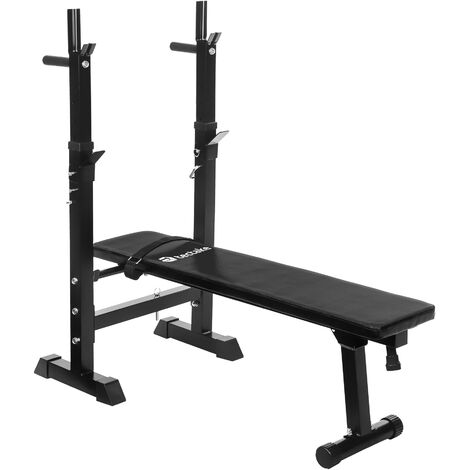 Banc de Musculation d'Haltères pour Abdominaux Pliable - barre de traction, banc d´haltere, appareil de musculation - noir