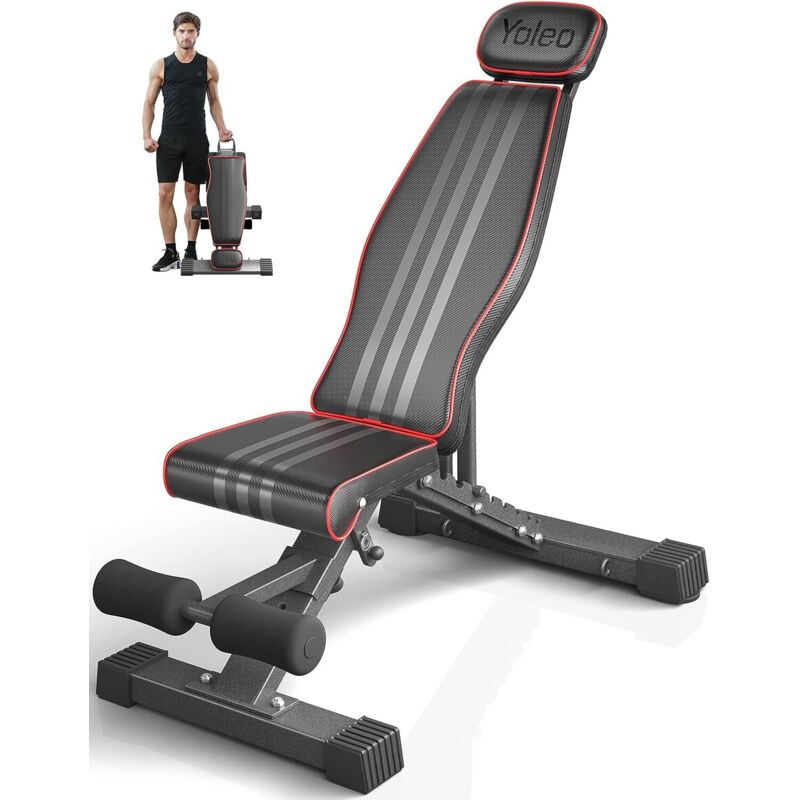 Keepbuying - Banc de Musculation Pliable,Banc Allongé de Fitness Inclinable Réglable,Multifonction Entrainement Complet du Corps Fitness Capacité de