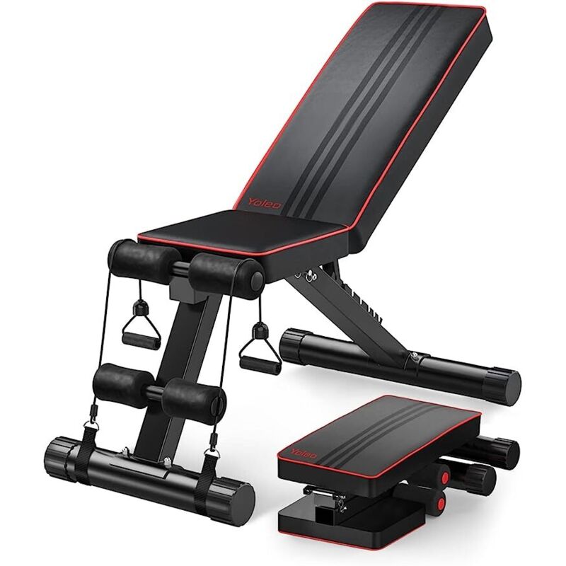 Keepbuying - Banc de Musculation Pliable,Banc Réglable,Banc de Musculation pour l'entraînement Complet du Corps(Avancé)