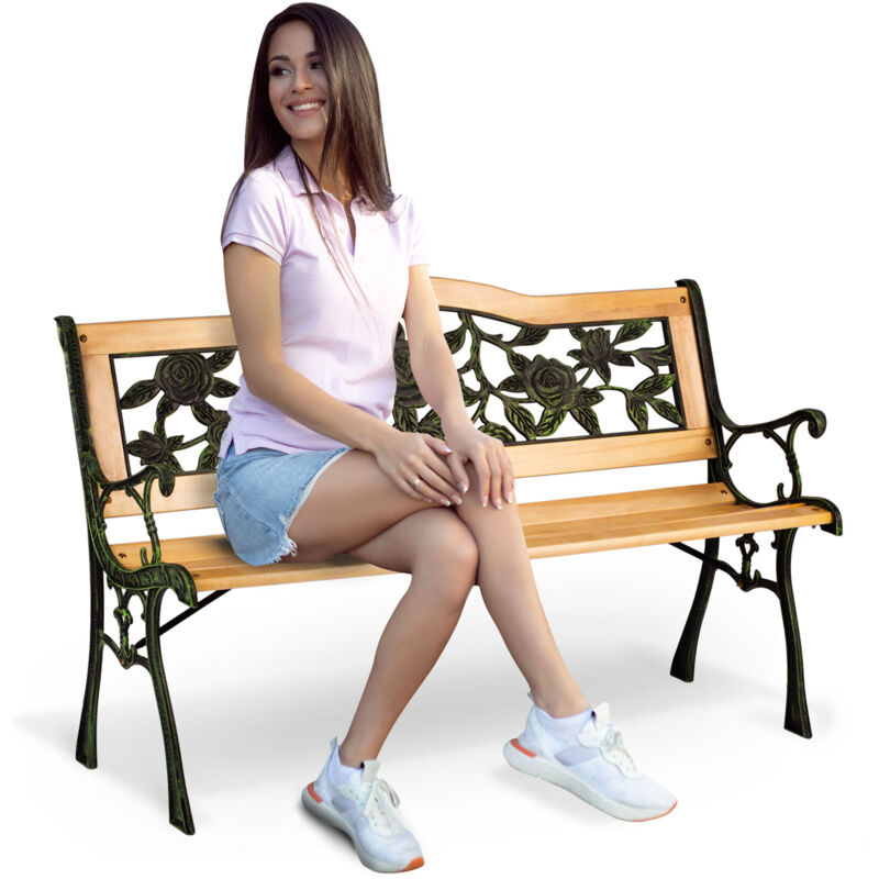 Banc de parc avec dossier 123,5 x 74 x 48 cm Gardi Rose Sofotel