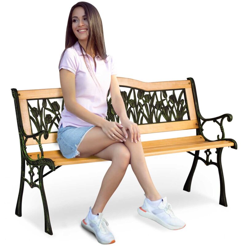 Banc de parc avec dossier 123,5 x 74 x 48 cm Gardi Tulip Sofotel