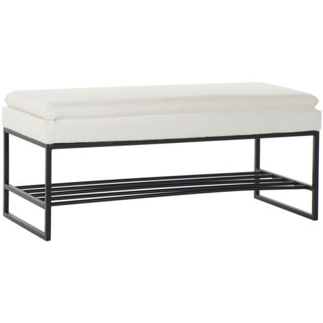 Banc de Pied de Lit DKD Home Decor Noir Beige Fer 80,5 x 36 x 35,5 cm