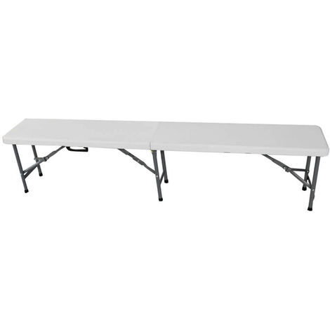 Banc de pliage en acier et en plastique 182x30xh43 cm