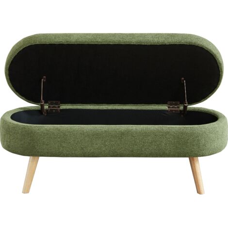 Banc de rangement 110 cm housse chenille moderne. Espace de stockage intégré,pratique pour l’aménagement de la maison.