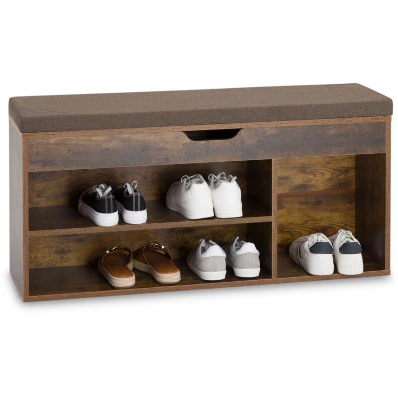 Idimex - Banc de rangement à chaussures baia avec coffre, en bois – Old style