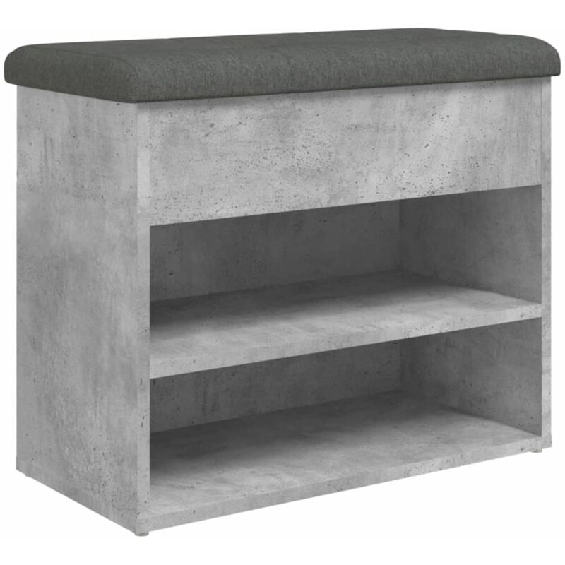 Décoshop26 - Banc de rangement à chaussures gris béton 62 x 32 x 50 cm bois d'ingénierie gris DEC024904