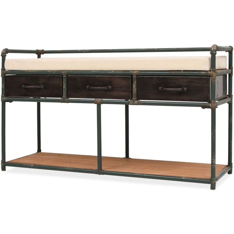 Vidaxl - Banc de rangement avec coussin 107,5 x 34,5 x 59 cm