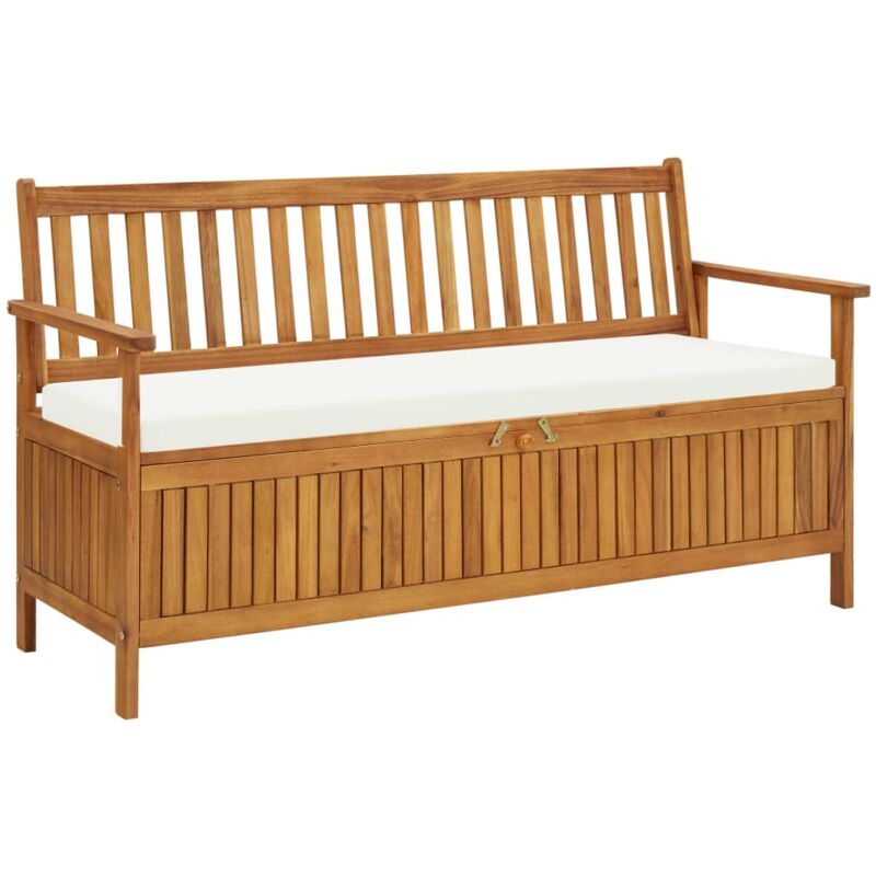 Vidaxl - Banc de rangement avec coussin 148 cm Bois d'acacia solide