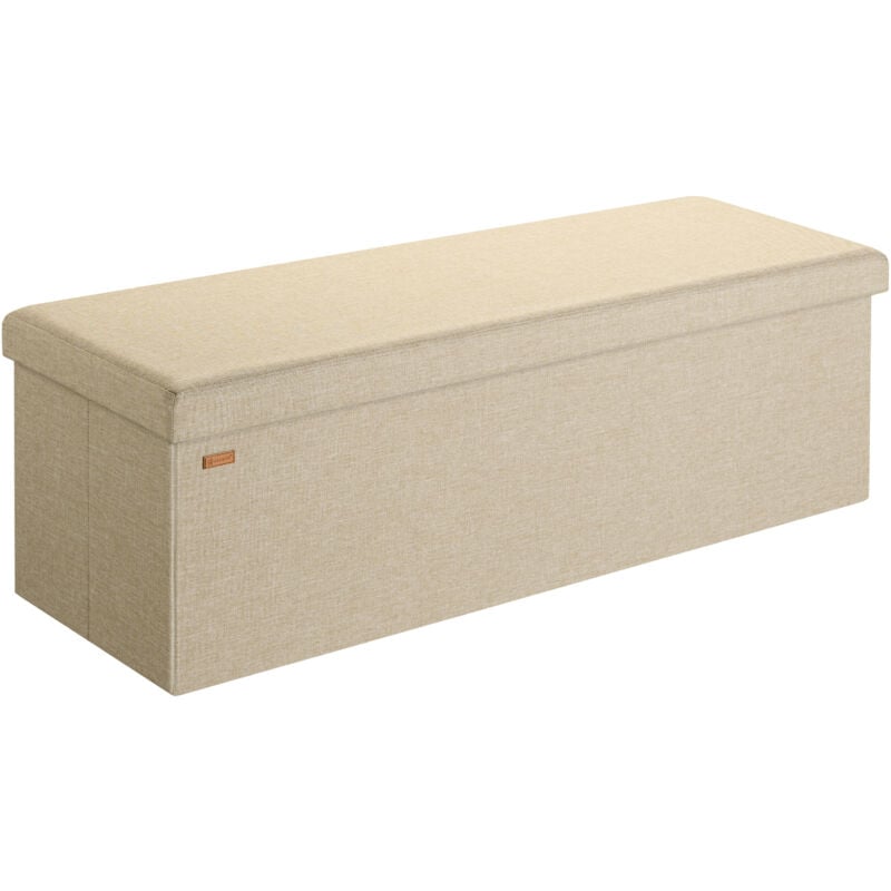 Casaria - Banc de rangement avec couvercle amovible Siège pouf Coffre de rangement pliable pour salon chambre couloir xl - Beige (de)